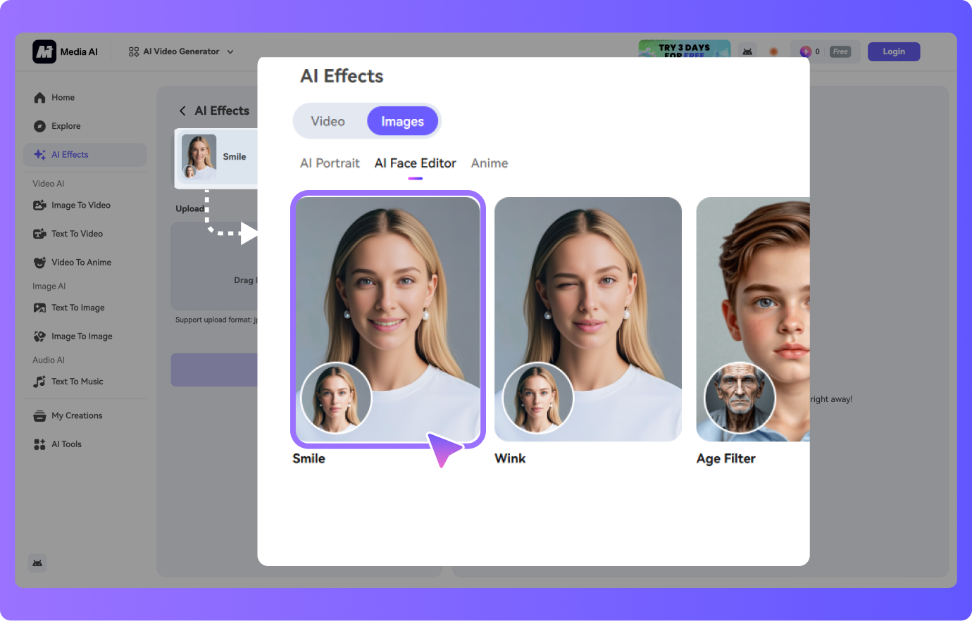 add a face photo
