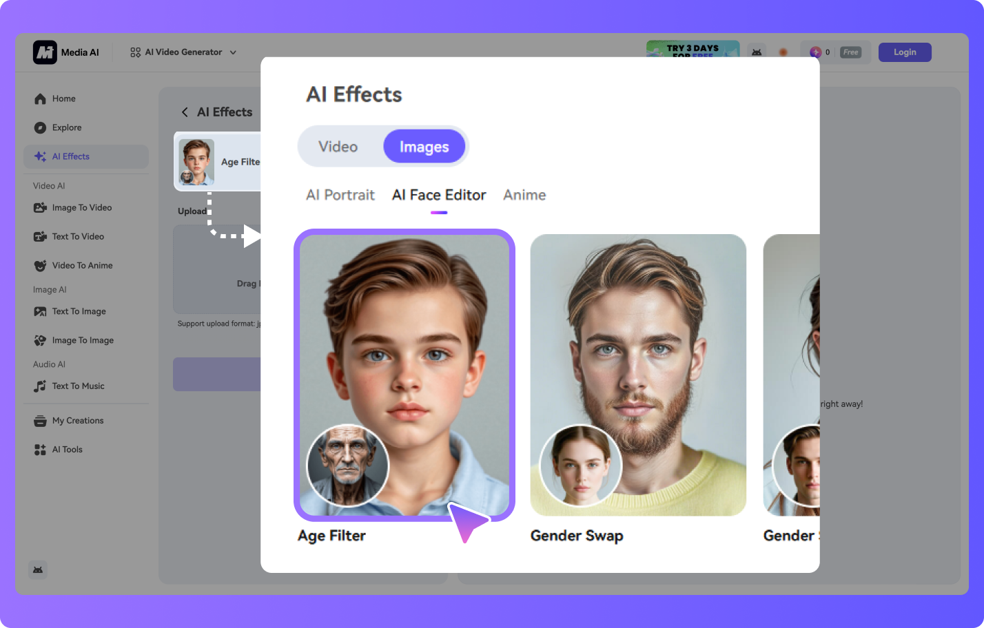 add portrait photo